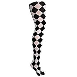 Black & White Jester Diamond Harlequin Tights