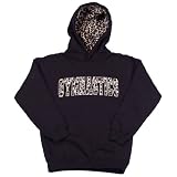 Girls/Adult Sweatshirt Gymnastics Hoodie Black with Fur Lined Hood