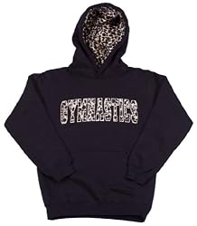 Girls/Adult Sweatshirt Gymnastics Hoodie Black with Fur Lined Hood