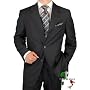 Valentino Made in Italy Mens Suit 3 Button 2pc Canvas Front Jacket Italian Suit Australian Merino Wool / Silk 150s Charcoal Gray Stripe