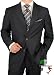 Valentino Made in Italy Mens Suit 3 Button 2pc Canvas Front Jacket Italian Suit Australian Merino Wool / Silk 150s Charcoal Gray Stripe