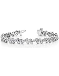 4.00 ct Ladys Round Cut Diamond Bracellet In 14 Karat White Gold