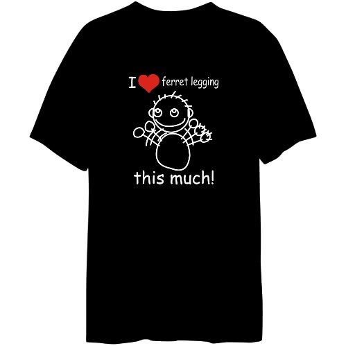 I Love You Ferret Legging Sports Mens T-Shirt (Black, Sizes X-Small - XXX-Large)