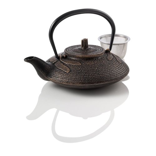 +1Teavana Small Dragonfly Cast Iron Teapot, Gold Black rrgtdovzoo