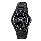 Anne Klein New York Women's 121979BMBB Silver-Tone and Black Ceramic Dress Watch