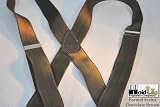 Narrow Dark Brown suspenders X-back with gold clips