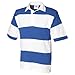 Front Row Men's Sewn Stripe Short Sleeve Rugby Sports Polo Shirt