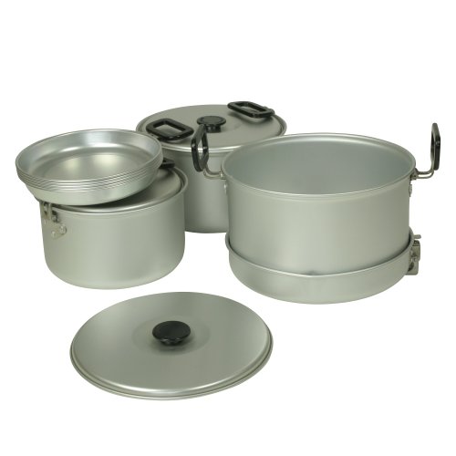 10T Woodman 12 Lot de casseroles et de poêles de camping Argent