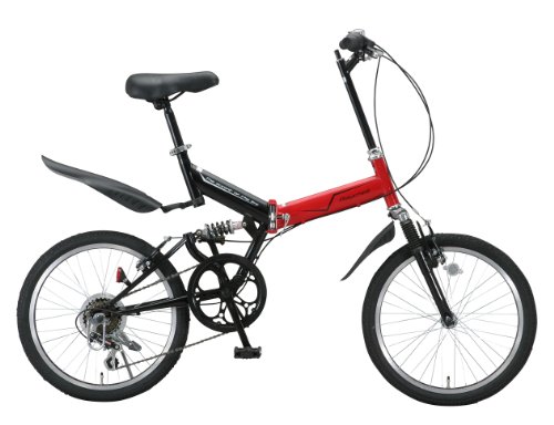 Raychell(レイチェル) Wサス付20インチ6段変速折りたたみ自転車 MFWS-206R レッド/ブラック MFWS-206R