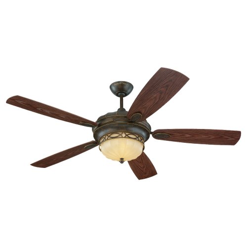 Monte Carlo 5ED56WAD-L Edwardian 56-Inch 5-Blade Outdoor Ceiling Fan with Light Kit, Walnut Finish