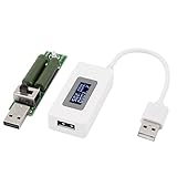 uxcell 電圧電流テスター　電源メーター　電圧モニター　USB　チェッカー　負荷抵抗　プラスチック