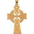 14K Yellow Gold Celtic Cross Pendant - 33.00x23.00mm