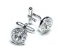 SILVER-Colored Men's Cuff Links. DIAMOND like stones Cufflinks.