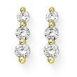 3 Diamond Earrings 1/4 ct. in 14K Yellow Gold