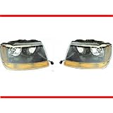 1999-2004 JEEP GRAND CHEROKEE LAREDO Headlight Set LH Driver and RH Passenger... by Jkdautoparts