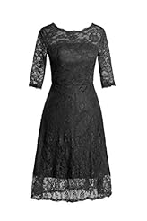 A-line Knee Length Satin Lace Illusion Elbow Length Sleeves Evening Dress/Mother-of-the-Bride Dress/Wedding Party Dress 