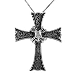 Sterling Silver Skull Cross Necklace
