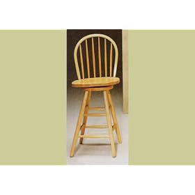 Natural Finish Bar Stool 24 Inch Swivel Seat Spindle by Coaster