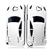 White/ Black Sports Car Hybrid Case w/ 3D Features for Samsung Galaxy Note 2