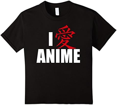 Kids I Love Anime Japanese Character Nerdy Gift T-Shirt 12 Black