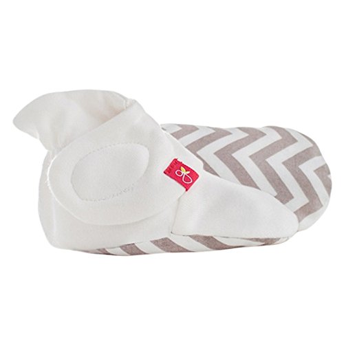 goumiboots - smart, stay on baby booties - 1 pack (S/M chevron stone)