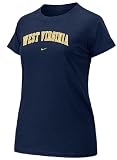 West Virginia Mountaineers Blue Women's 08/09 College Arch Short Sleeve Tee Shirt By Nike