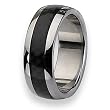 Black Carbon Fiber Polished Stainless Steel Ring (8.0 mm) - Sizes 6-13
