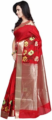 Sonal Trendz Red Color Handloom Banarasi Party Wear Saree. Pure viscose