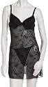 Rampage Women's Floral Flocking Babydoll With Thong