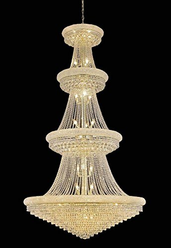 Best Buy Elegant Lighting 1802G48G/SS Primo Collection 42-Light Large Hanging Fixture Swarovski Strass/Elements Crystals with Gold Finish
