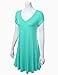 J.TOMSON Women's Short Sleeve V-neck Flared Dress MINT 2XL