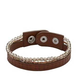 Fossil Damen-Armband Leder Perlen Beads 17+2 cm JF86997040