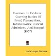 Hammon On Evidence: Covering Burden Of Proof, Presumptions, Judicial Notice, Judicial Admissions, And Estoppel (1907)