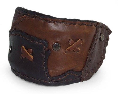 Leather wristband bracelet Crisscross