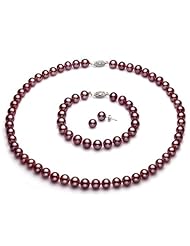PremiumPearl Cranberry Freshwater Pearl Set