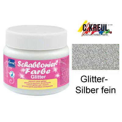 Home Design 74348 - Schablonierfarbe Glitter-Silber fein 150 ml im Preisvergleich 