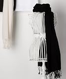 100% Pashmina Scarf Champagne Ivory Midnight Black