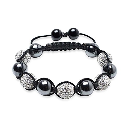 Bling Jewelry Shamballa Inspired Bracelet Simulated Hematite Balls Crystal