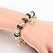 Long Way® Gold Plated Snake Chain Glass Beads I Love You Charm Beaded Bracelets for Women