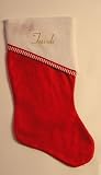 Candy Cane Trim Felt Christmas Stocking With Embroidered Name Tuvok