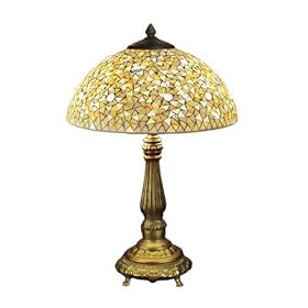 Dale Tiffany 8580/615G Clear Mosaic Table Lamp, Antique Golden Sand and Mosaic Shade