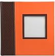 Milano Photo Album, Embossed Spine, Photo Pocket On Cover, 9x9", Orange