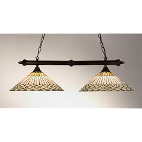 Meyda Tiffany 18856 40"L Jadestone Fishscale 2 Lt Island