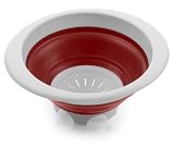 Progressive International 3 Quart Collapsible Colander, Red and White