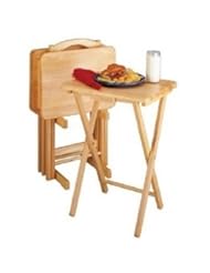 Furniture: 5 Piece TV Tray Snack Dinner Folding Table Set - Essential Home