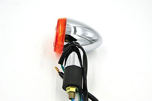 2Pcs/pair Vintage Chrome Bullet Shape Motorcycle Turn Signal Indicator Light