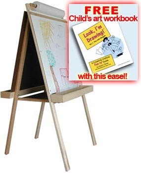 Childrens Toyshop  Toys : Beka Double-Sided Paper Holder Easel, Wood Trays, FREE ART WORKBOOK