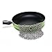 SySrion® Round Cast Iron Cleaner Xl 7x7 Inch Premium Stainless Steel Chainmail Scrubber