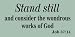 Stand Still and Consider the Wondrous Works of God JOB 37 14 Sticker Wall Decal Nursery Baby Boy Girl Teen Room Office