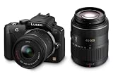 Panasonic Lumix DMC-G3WEG-K Systemkamera (16 Megapixel, 7,5 cm (3 Zoll) Touchscreen, elek. Sucher) Gehäuse schwarz inkl. Lumix G Vario 14-42mm und 45-200mm Objektive